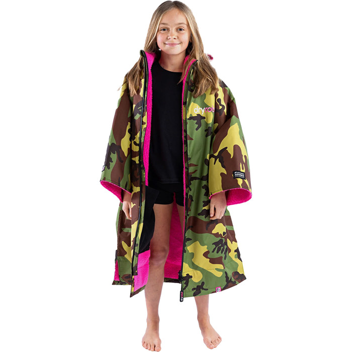 2024 Dryrobe Advance Junior Kurzarm-Wechsel Robe V3 V3KSS - Camo / Pink